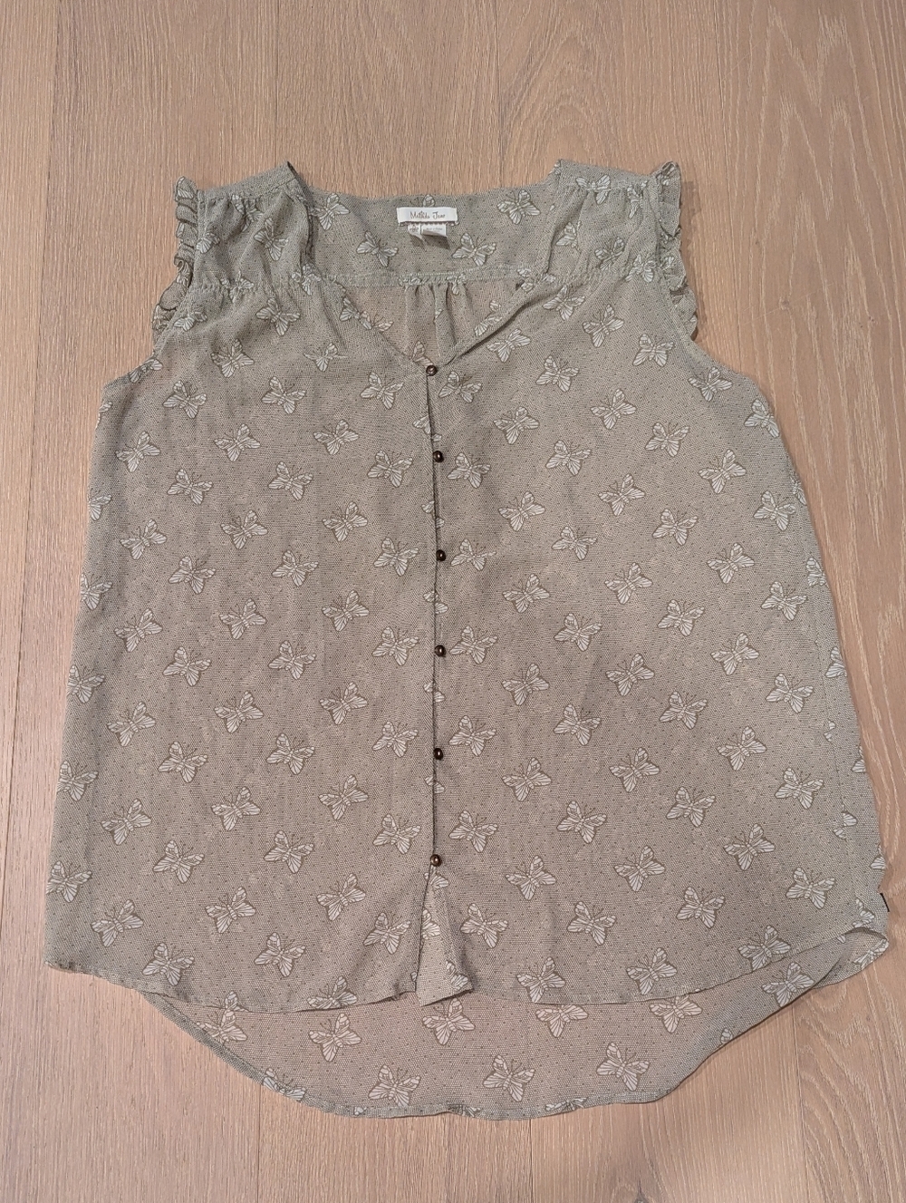 Matilda Jane Taupe Sheer Butterfly Blouse